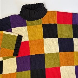 Vintage 80’s Kikit Maurice Sasson Colorful Knit Sweater Cotton Women’s Medium